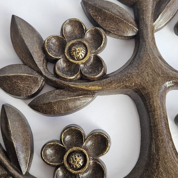 Vintage Homeco Tree of Life Wall Decor – Pair of Mid-Century Syroco Style Plaque - Picture 10 of 16